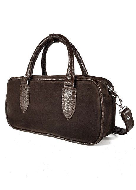 Сумка cross body женская замшевая шоколадного цвета 8402 фото