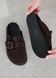 Женские шлепанцы клоги BAREFOOT шоколадные из натуральной замши 8465-28 фото 3