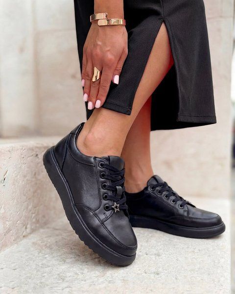 Кеды женские черные кожаные Barefoot 8620-28 фото