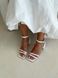 Босоніжки жіночі шкіряні білі на стійкому підборі 9401-1 фото 8