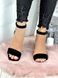 Жіночі чорні замшеві босоніжки на каблуку 5,5 см 7127-28 фото 3