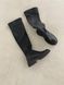 Ботфорти зимові чорні шкіряні зі стрейчем на низькому ходу 10392к фото 7